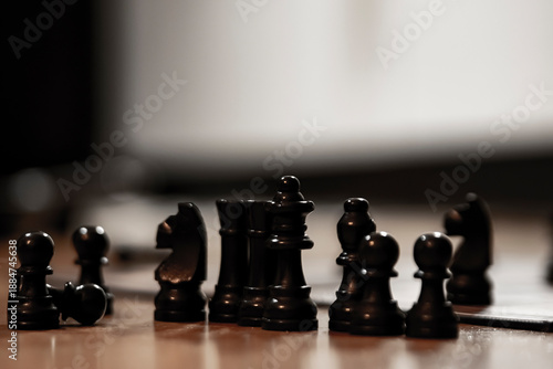 chess pieces on the board