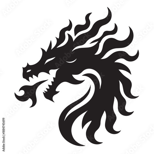 Dragon silhouette vector 