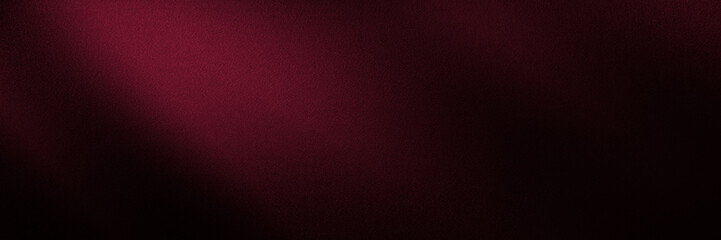 Black dark burgundy cherry red silk satin. Shiny fabric beautiful elegant background. Light shadow glow shine gradient. Curtain drapery. Christmas birthday festive. Blank template design. Wide banner.
