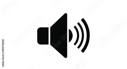 Simple black speaker icon with sound waves representing audio volume control