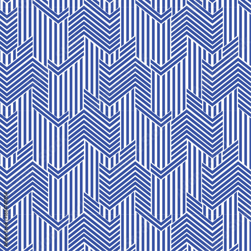 abstract seamless pattern, striking geometric pattern, isometric perspective, line weight, Escher-esque, Cyberpunk, Optical Art, glitching, digitally, interlocking
