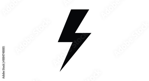 A simple black lightning bolt illustration against a plain white background