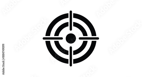 Simple black and white target symbol with concentric circles and crosshairs