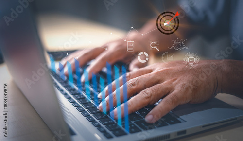 Business professionals analyze data to plan for increased business growth, identify market trends, develop investment strategies, assess economic progress, identify successes