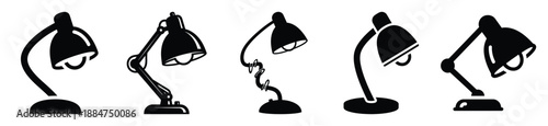 Silhouette of silly wobbling lamp vector icon set. Funny silhouette design vector stock illustration
