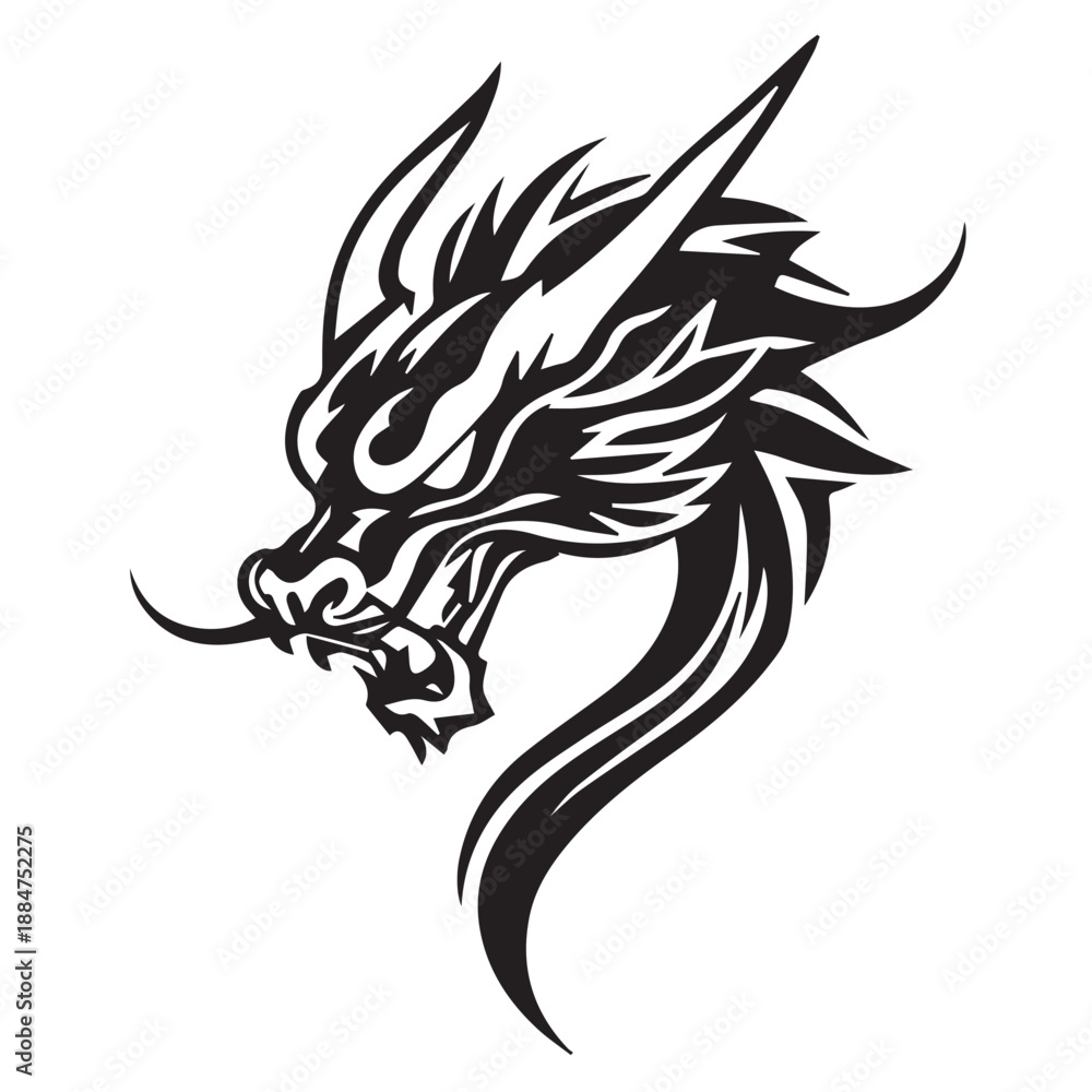Obraz premium Dragon silhouette vector 