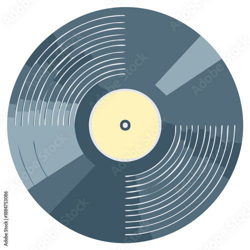 Vinyl Record Flat Illustration Musical Disc Audio Medium Retro Style Music Entertainment Culture
