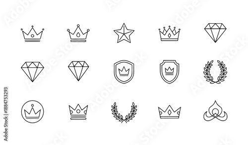 Minimal Royalty Vector Icons with Editable Stroke for Modern UI and Graphic Design