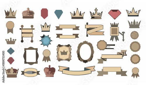 Elegant Royal Icons Vector Pack with Editable Stroke for Luxury and Creative Projects