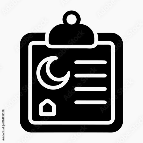 islamic ramadan daily routine checklist clipboard vector muslim fasting task management ,silhouette icon