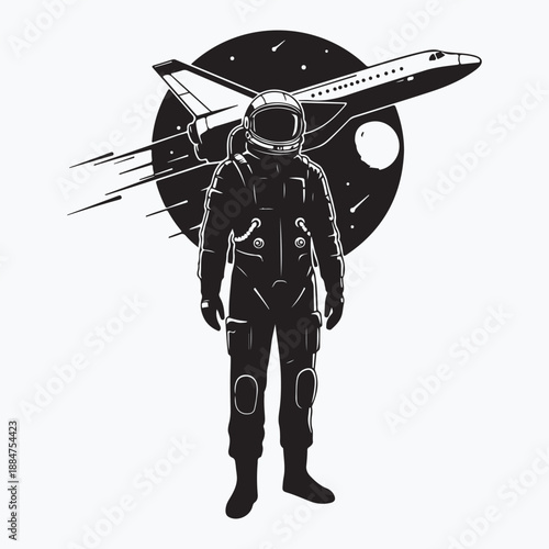 Aerospace Engineer silhouette vector illustration 