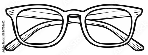 Stylish Spectacles Hand Drawn Illustration for Fashion and Eyewear Concepts