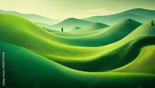 Wallpaper Mural serene green abstract nature landscape Torontodigital.ca