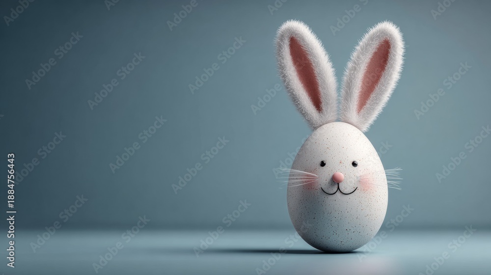 Obraz premium Easter egg with bunny ears 