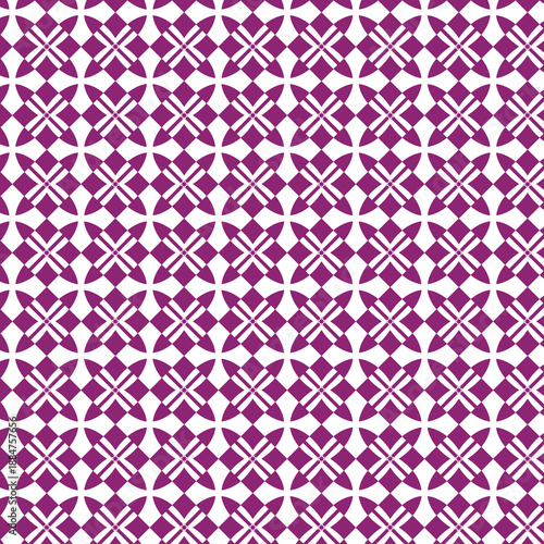 seamless geometric pattern with geometric shapes, architectural, floral, Moroccan tilework, quadrifoil, star-like, plum, magenta, four-fold rotational symmetry, nautical, petals, Gothic cathedral