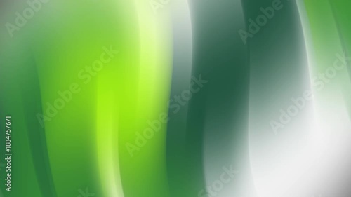 Vibrant green and white abstract background with blurred wavy vertical lines