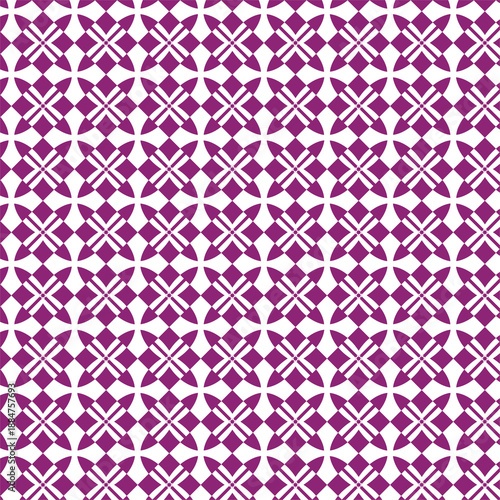seamless geometric pattern with geometric shapes, architectural, floral, Moroccan tilework, quadrifoil, star-like, plum, magenta, four-fold rotational symmetry, nautical, petals, Gothic cathedral