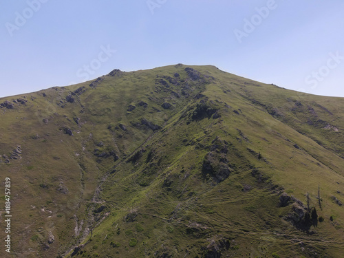 Aerial ridge and rounded summit in Greater Caucasus, Georgia