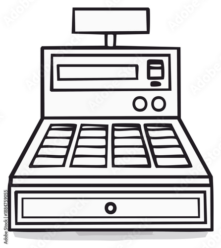 Cartoon Cash Register Illustration