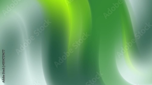 Abstract Wavy Green and White Gradient Background with Smooth Flowing Lines