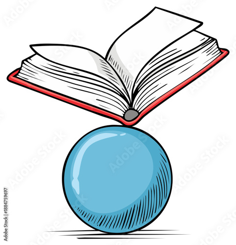 Open Book Balanced Precariously on a Blue Sphere