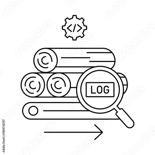 Logs Management Icon. Vector Design