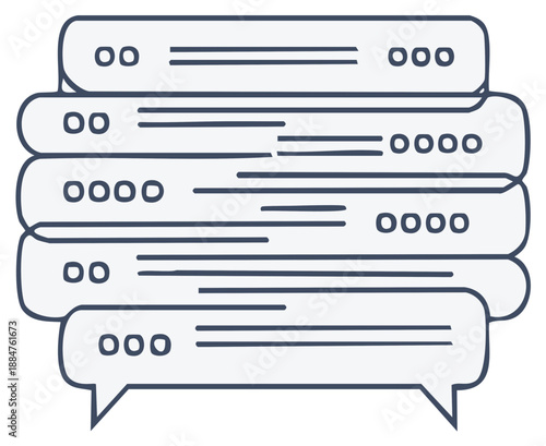 Abstract illustration of multiple speech bubbles or chat messages