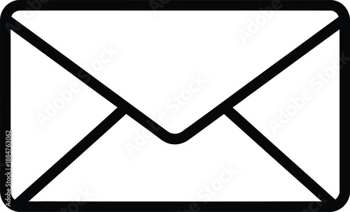 Simple envelope icon on white background
