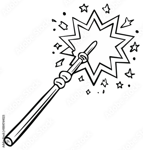Magical Wand Cartoon Illustration