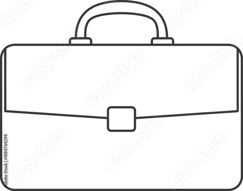 Simple line art briefcase icon