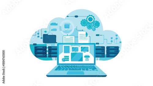 laptop with cloud computing