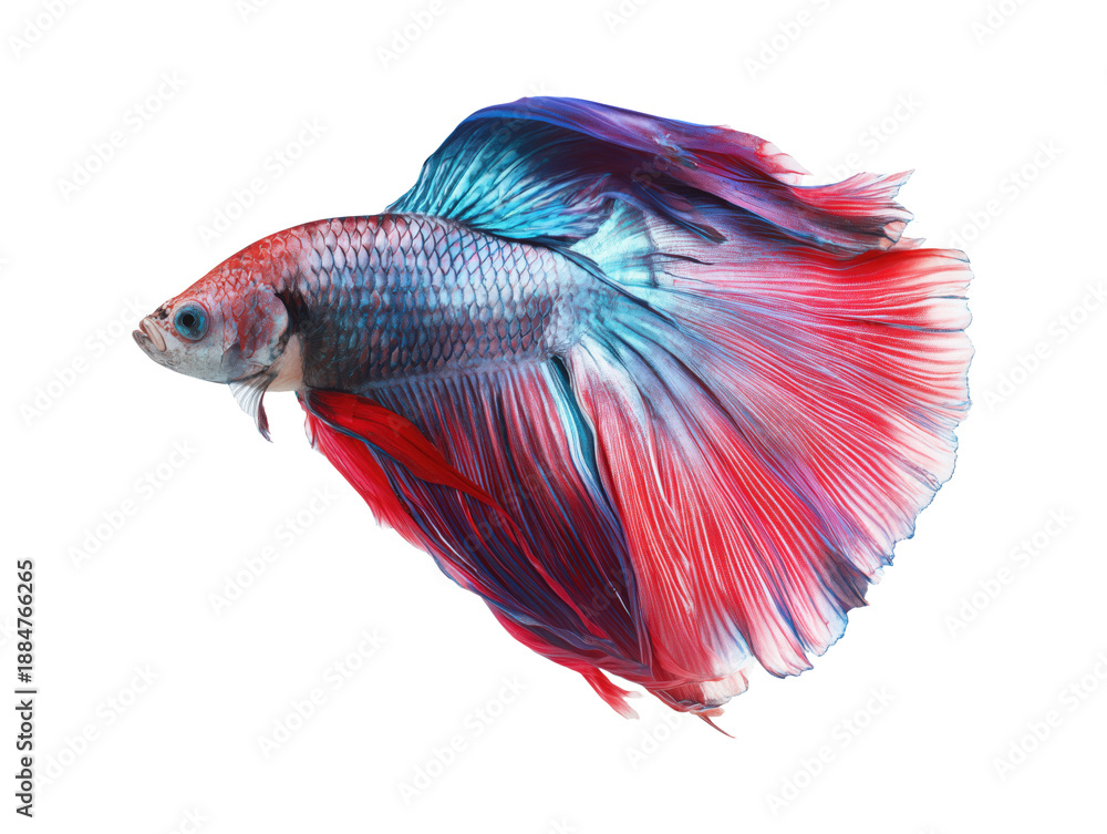 Fototapeta premium Blue betta fish isolated on transparent background