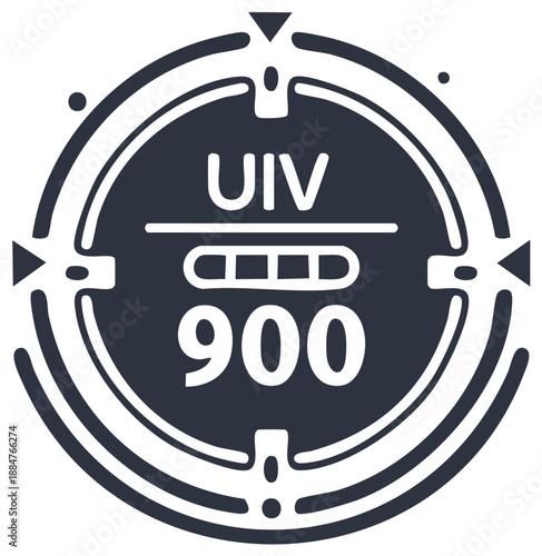 Abstract navigation or aiming symbol with text and numeric display