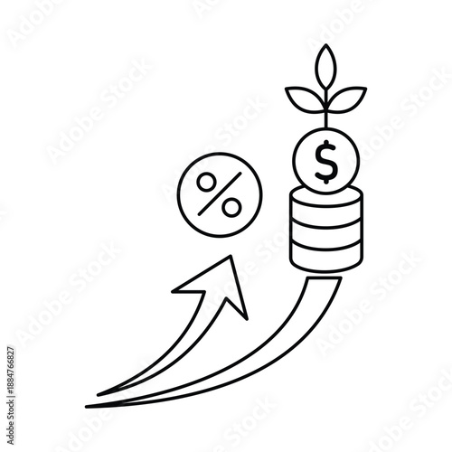 Compound Interest Icon. Vector Design