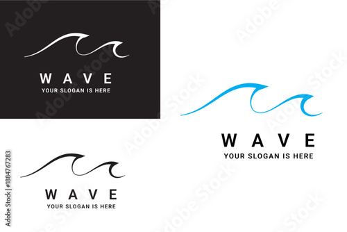 Wave flow logo symbol. Water wave logo design.