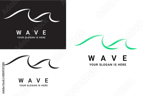 Wave flow logo symbol. Water wave logo design.