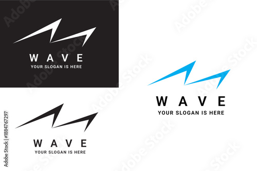 Wave flow logo symbol. Water wave logo design.