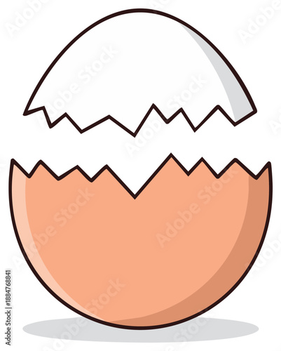Cartoon Cracked Eggshell Illustration