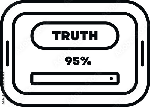 Smartphone screen showing a truth meter with 95 percent verification progress