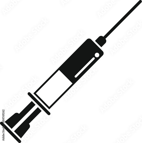 Syringe with needle showing medical injection and vaccination concept