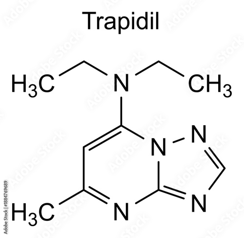 Trapidil, chemical structure of trapidil, drug substance