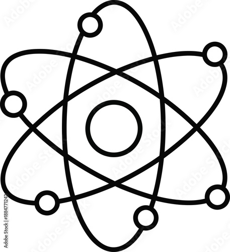 Simple atom illustration with electrons orbiting nucleus