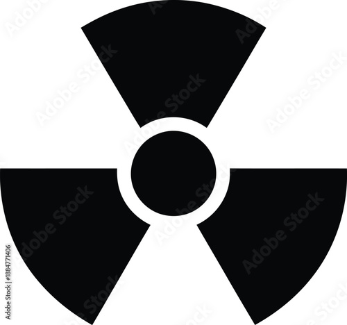 Radioactive warning symbol on white background