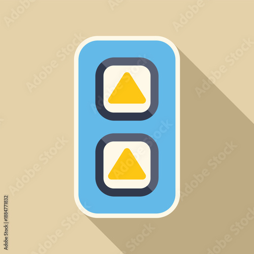 Elevator call buttons showing upward direction arrows in flat design style