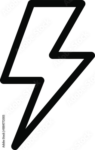 Black lightning bolt icon on white background