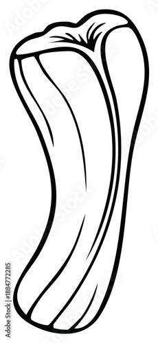 Stylized Vector Illustration of a Cobra Snake About to Strike with Fangs Visible and Hood Detailed in Black and White