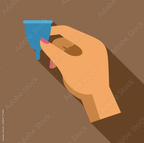 Hand holding a reusable menstrual cup, illustrating feminine hygiene and sustainability