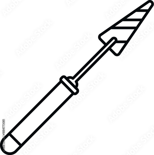 Soldering iron vector line art icon representing electronics repair and assembly