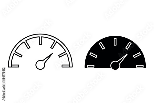 Two gauge meters with one white and one black semi circular dial