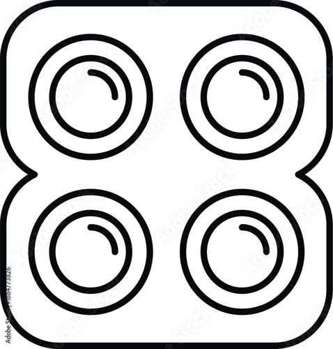 Four contact lenses are visible in a simple blister packaging